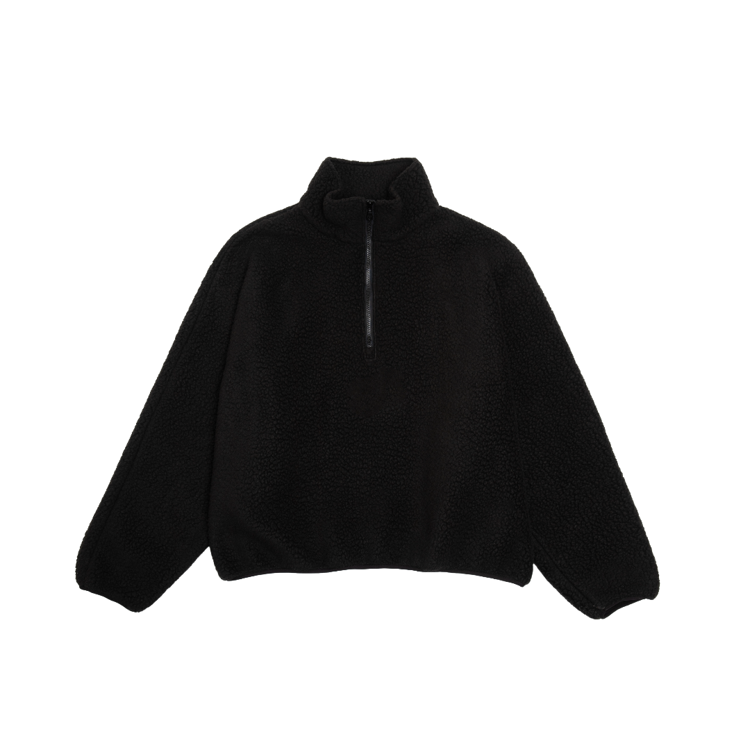 Black fleece half zip discount