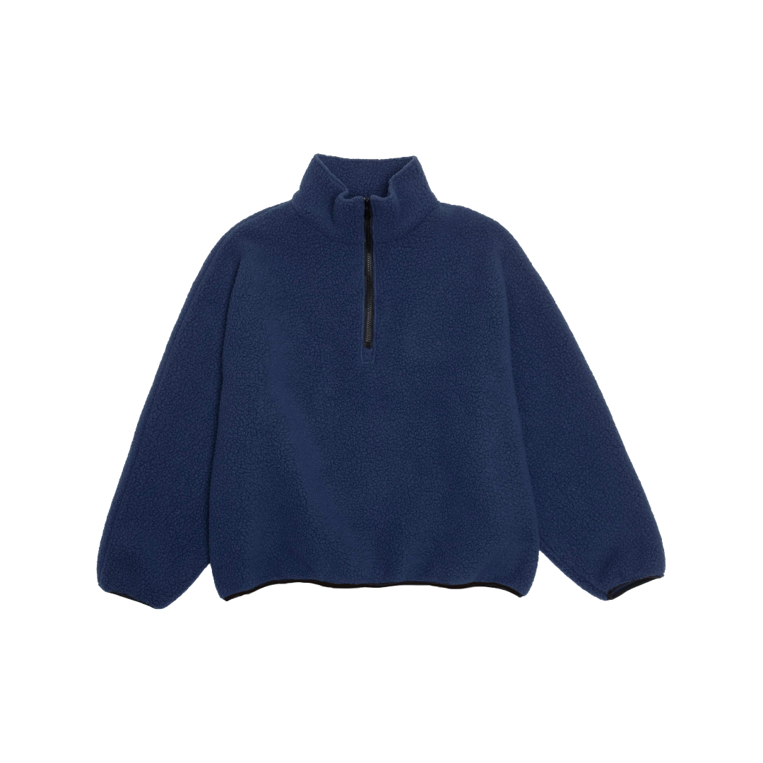 FLEECE HALF-ZIP PULLOVER — NU BLUE – LLOYD - Main Image