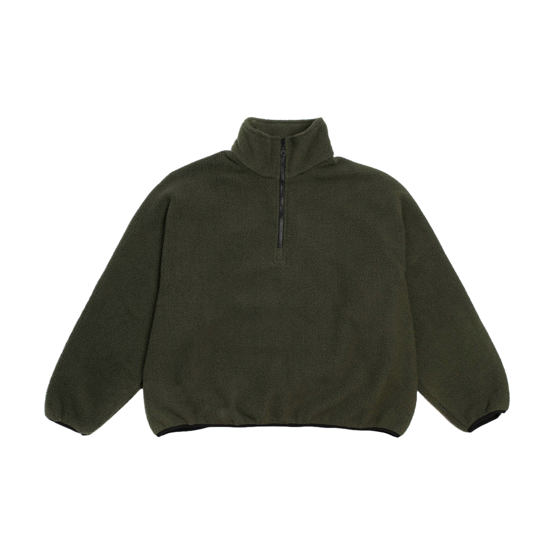 FLEECE HALF-ZIP PULLOVER — OLIVE – LLOYD - Main Image
