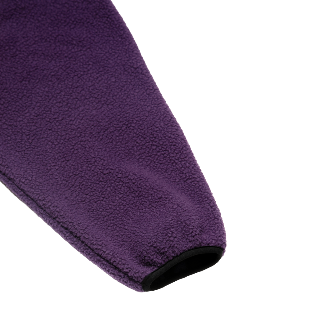 FLEECE HALF-ZIP PULLOVER — AUBERGINE