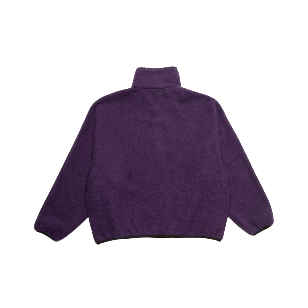 FLEECE HALF-ZIP PULLOVER — AUBERGINE
