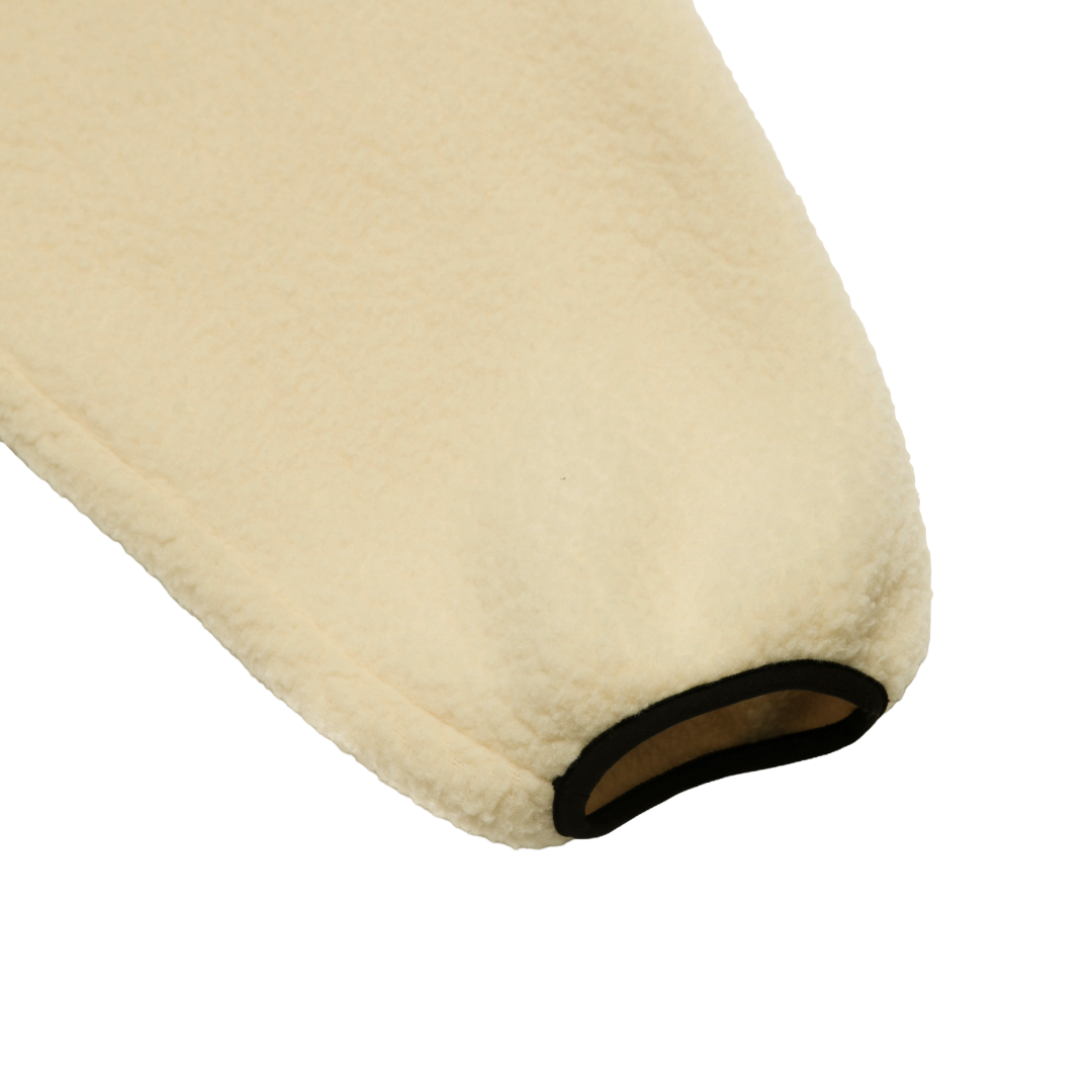 FLEECE HALF-ZIP PULLOVER — BUTTER