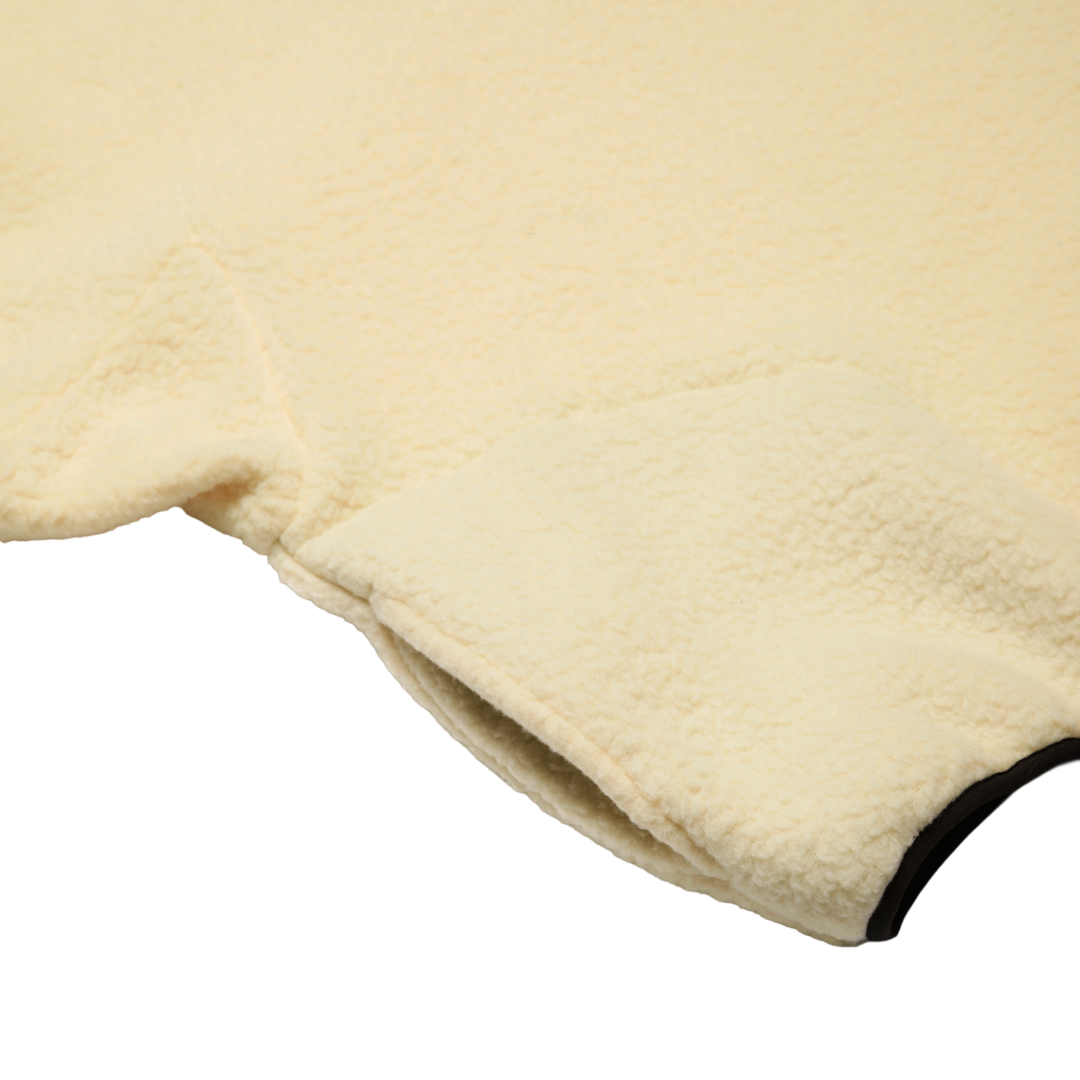 FLEECE HALF-ZIP PULLOVER — BUTTER