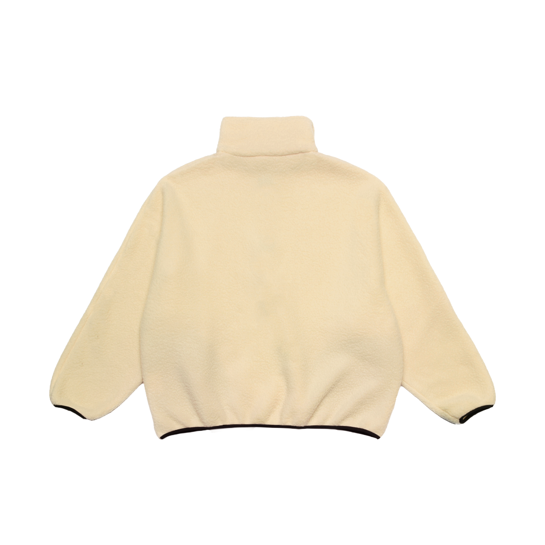 FLEECE HALF-ZIP PULLOVER — BUTTER