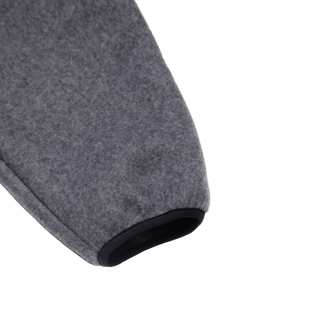FLEECE HALF-ZIP PULLOVER — GREY