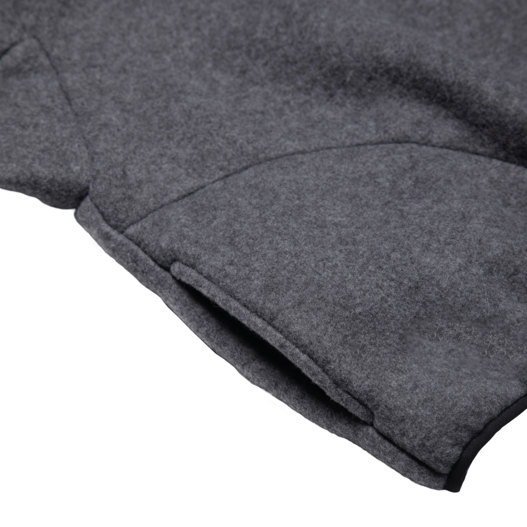FLEECE HALF-ZIP PULLOVER — GREY