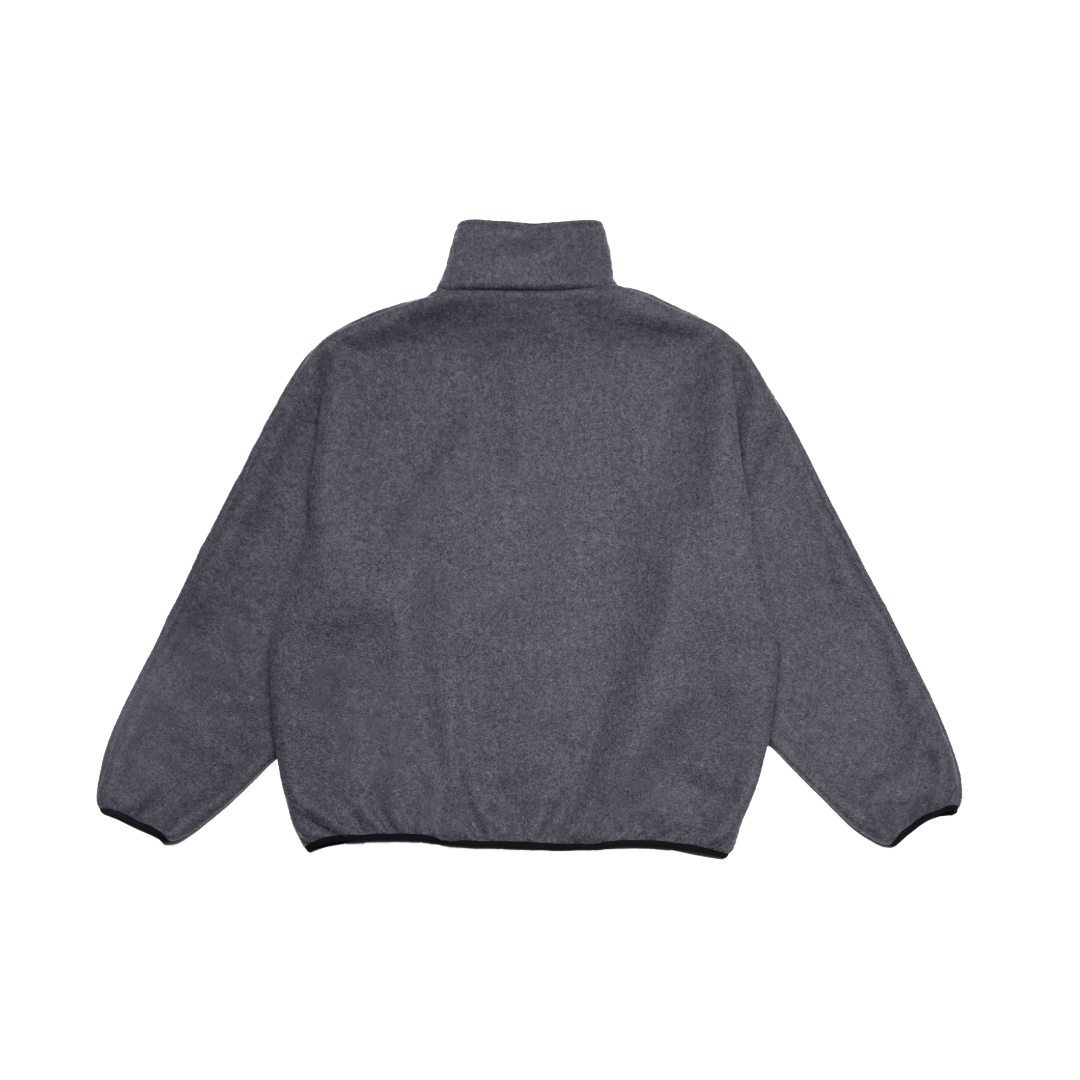 FLEECE HALF-ZIP PULLOVER — GREY