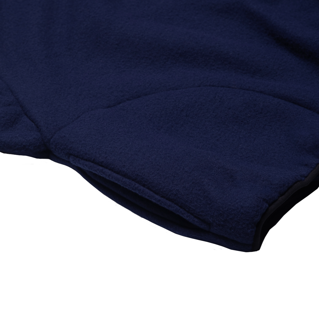 FLEECE HALF-ZIP PULLOVER — NAVY