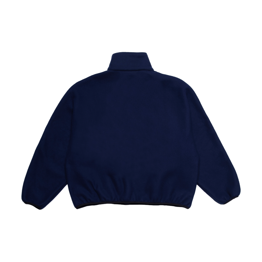 FLEECE HALF-ZIP PULLOVER — NAVY