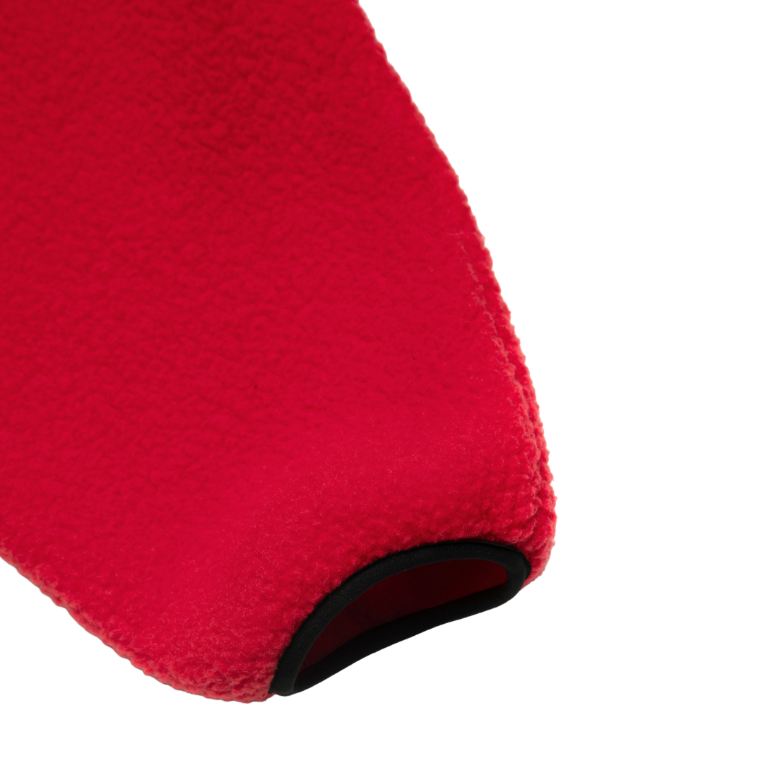 FLEECE HALF-ZIP PULLOVER — RED