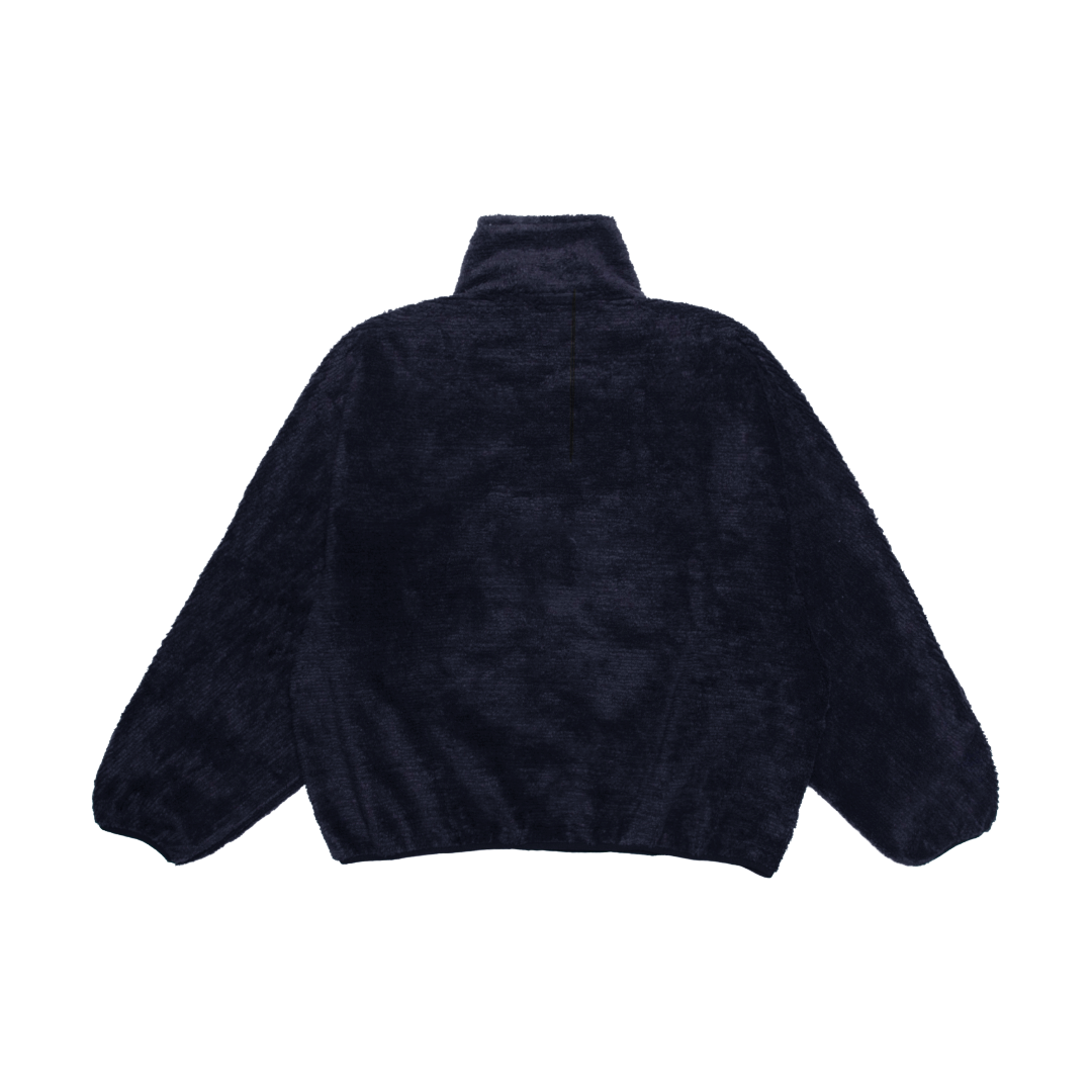 TERRY HALF-ZIP PULLOVER — NAVY