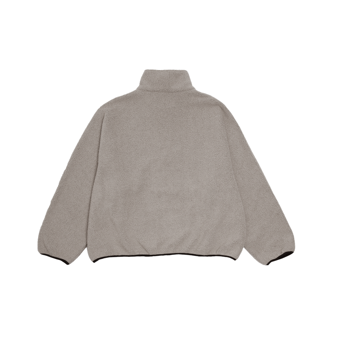 FLEECE HALF-ZIP PULLOVER  —  PEARL