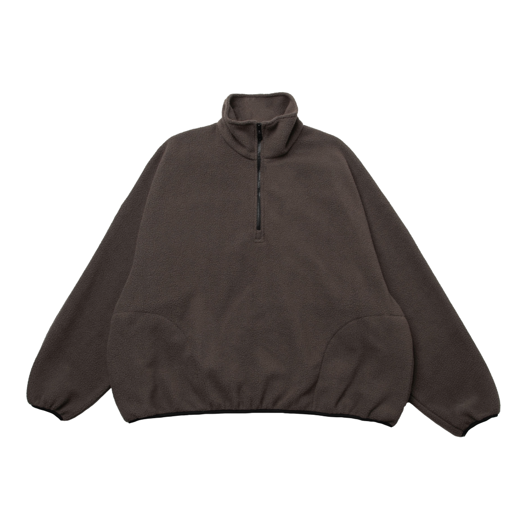 FLEECE HALF-ZIP PULLOVER — ANTHRACITE