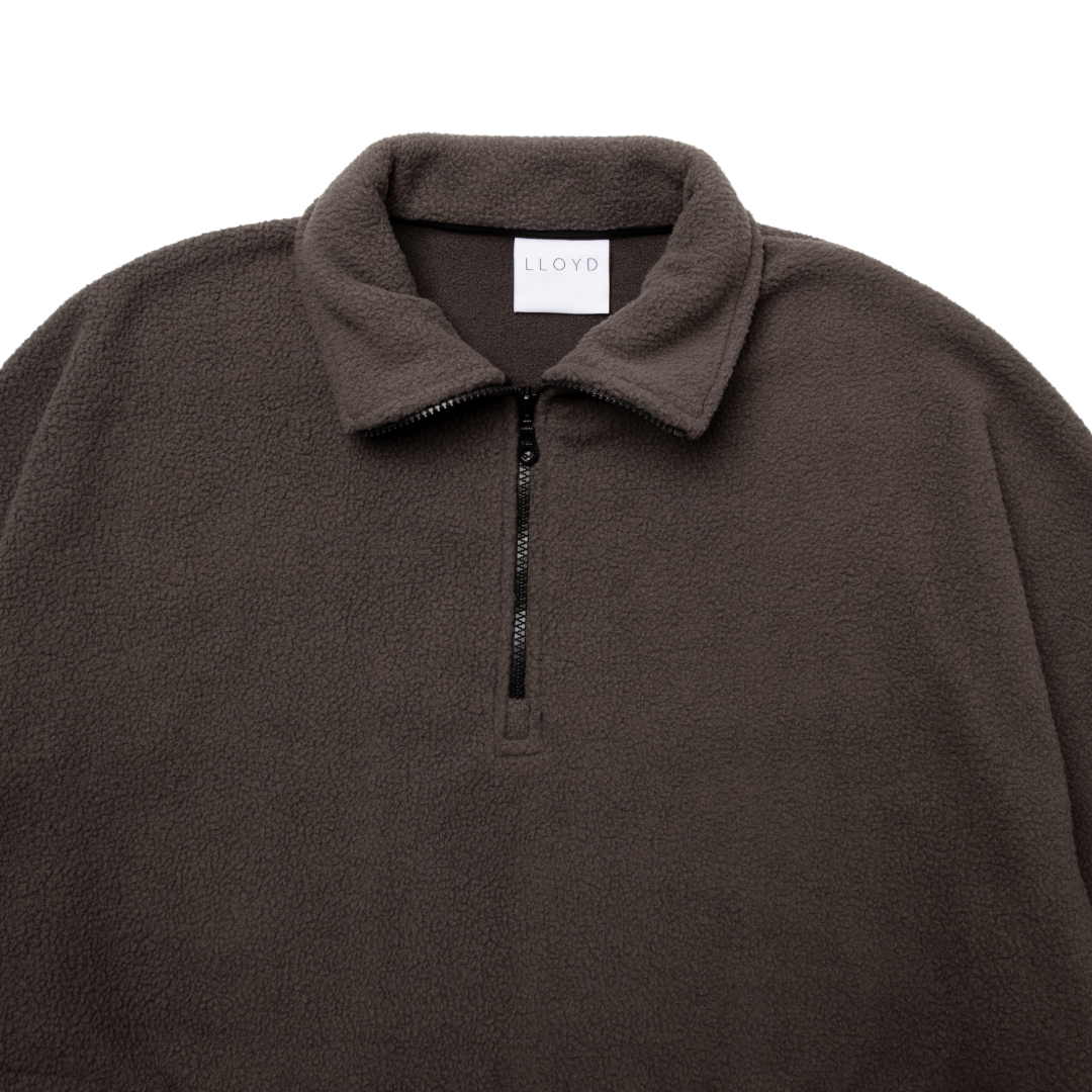 FLEECE HALF-ZIP PULLOVER — ANTHRACITE