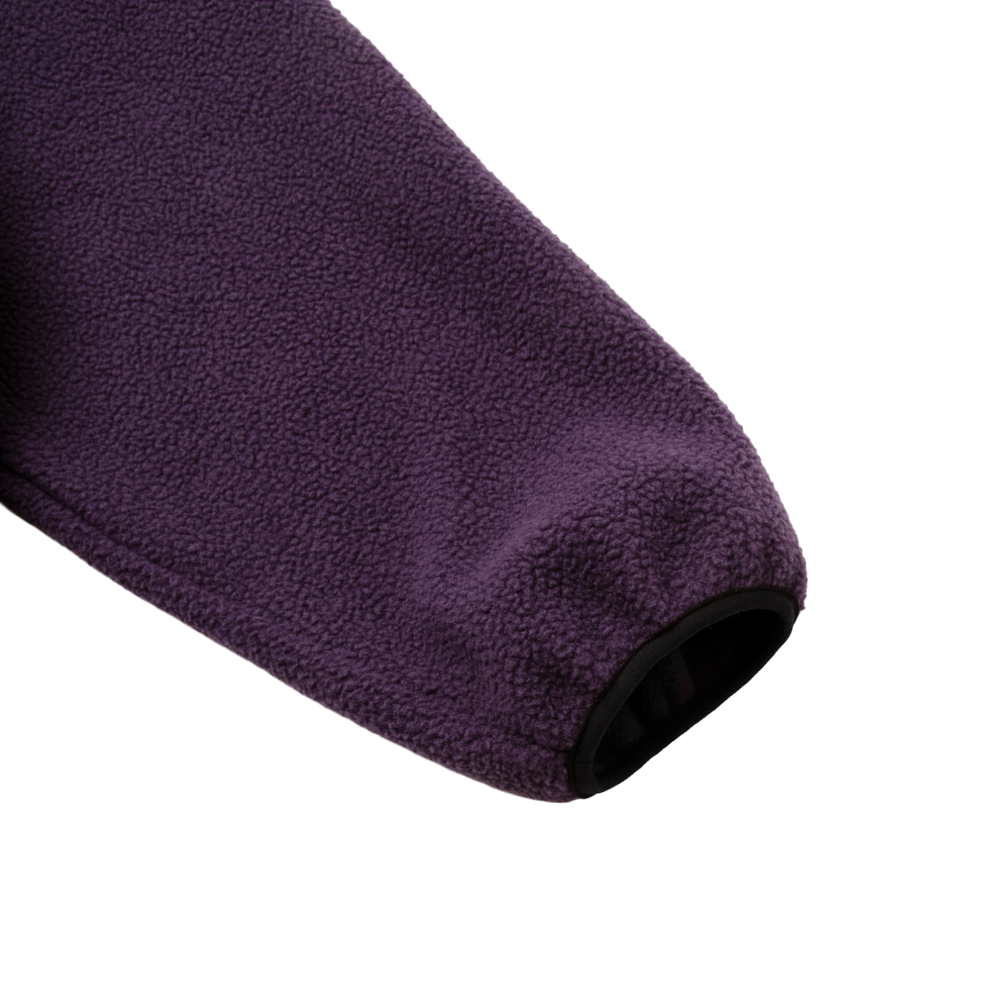FLEECE HALF-ZIP PULLOVER — AUBERGINE