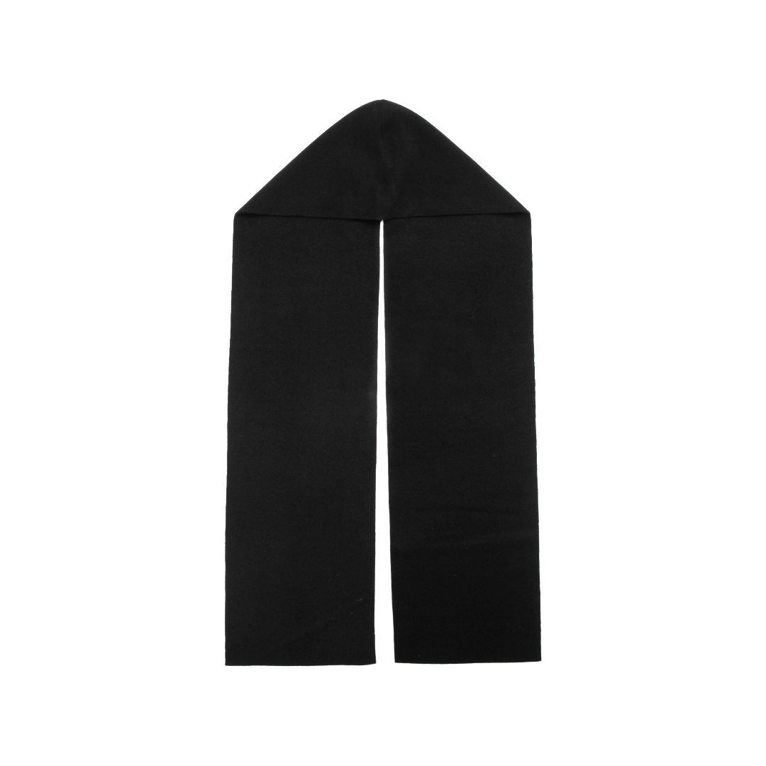 HOODED SCARF — BLACK