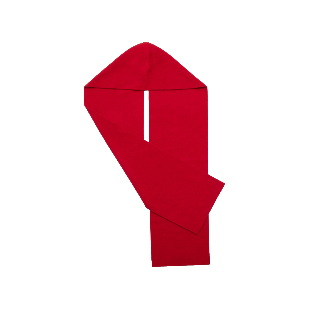 HOODED SCARF — TOMATO