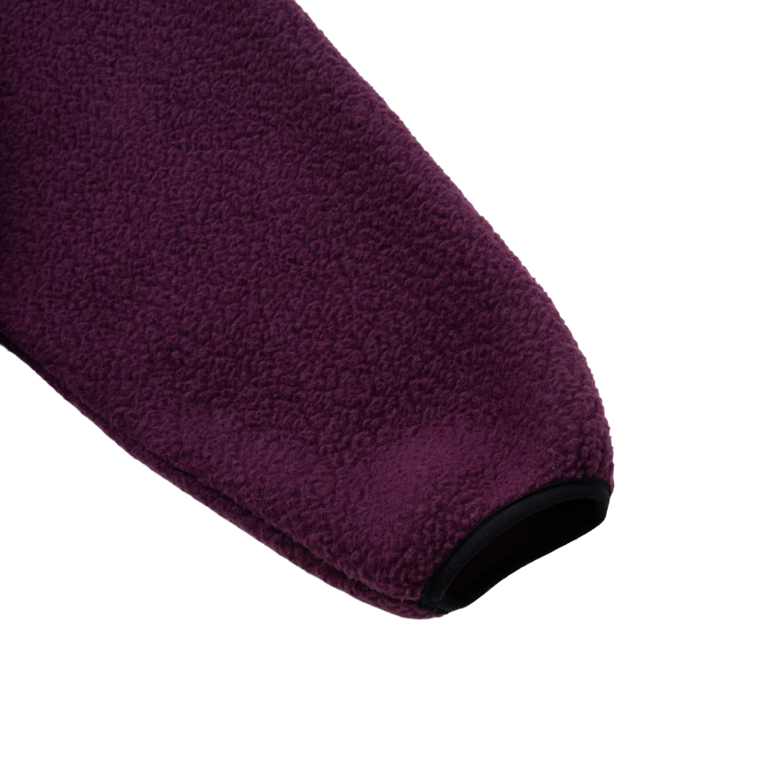 FLEECE HALF-ZIP PULLOVER — PLUM