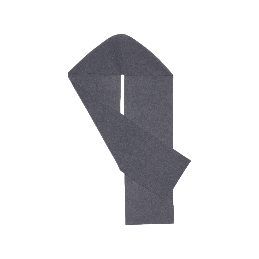 HOODED SCARF — GREY